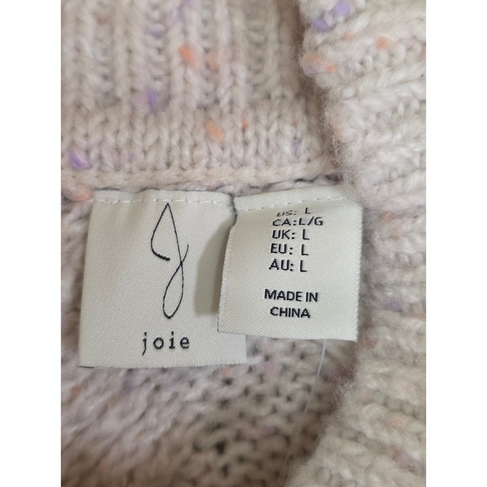 Joie Womens Large Cable Knit Confetti Mock Neck Sweater Cream Multi Color - Picture 7 of 9